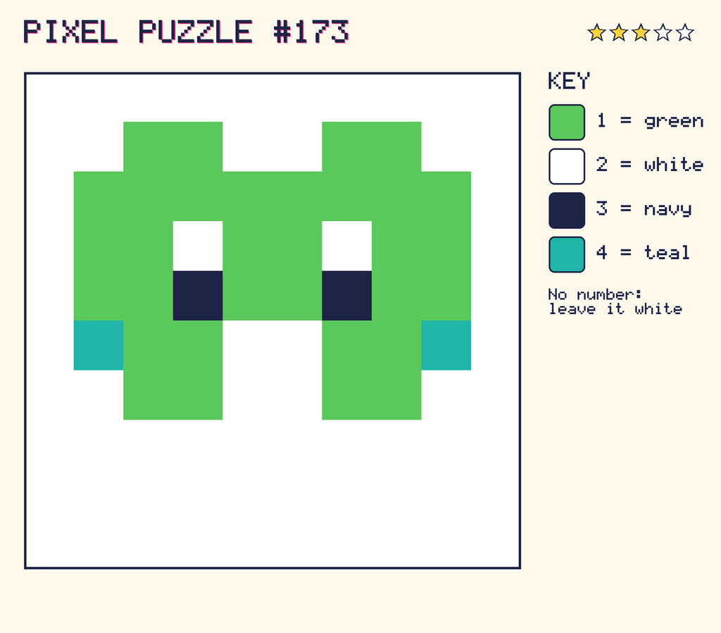 The finished pixel picture: a pixel creature.