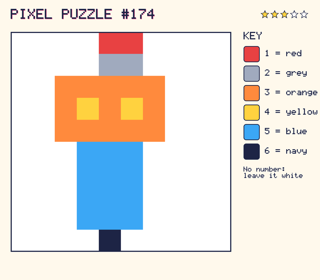 The finished pixel picture: a robot.