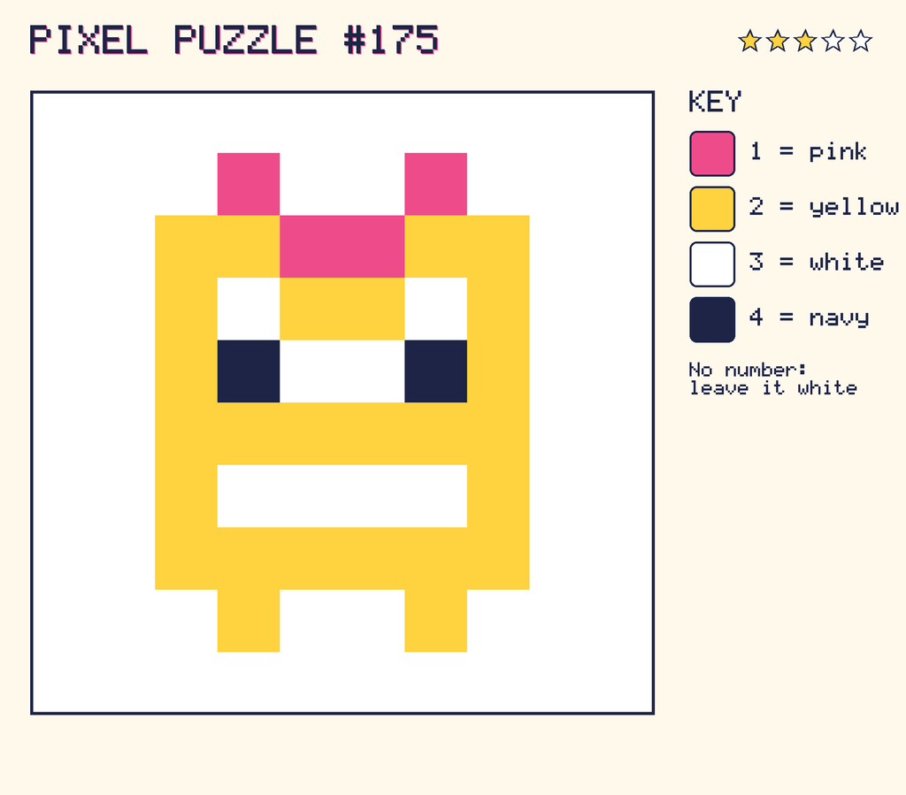 The finished pixel picture: a pixel creature.