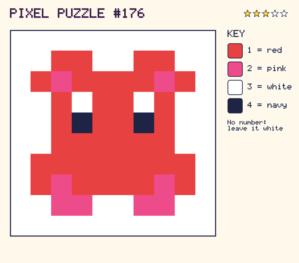 The finished pixel picture: a pixel creature.