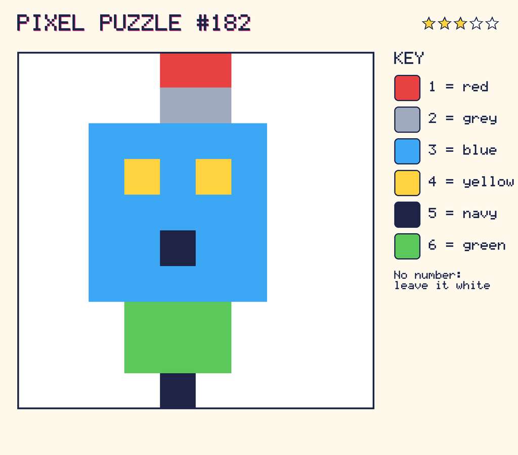 The finished pixel picture: a robot.
