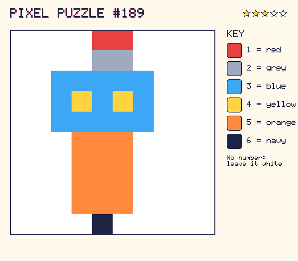 The finished pixel picture: a robot.