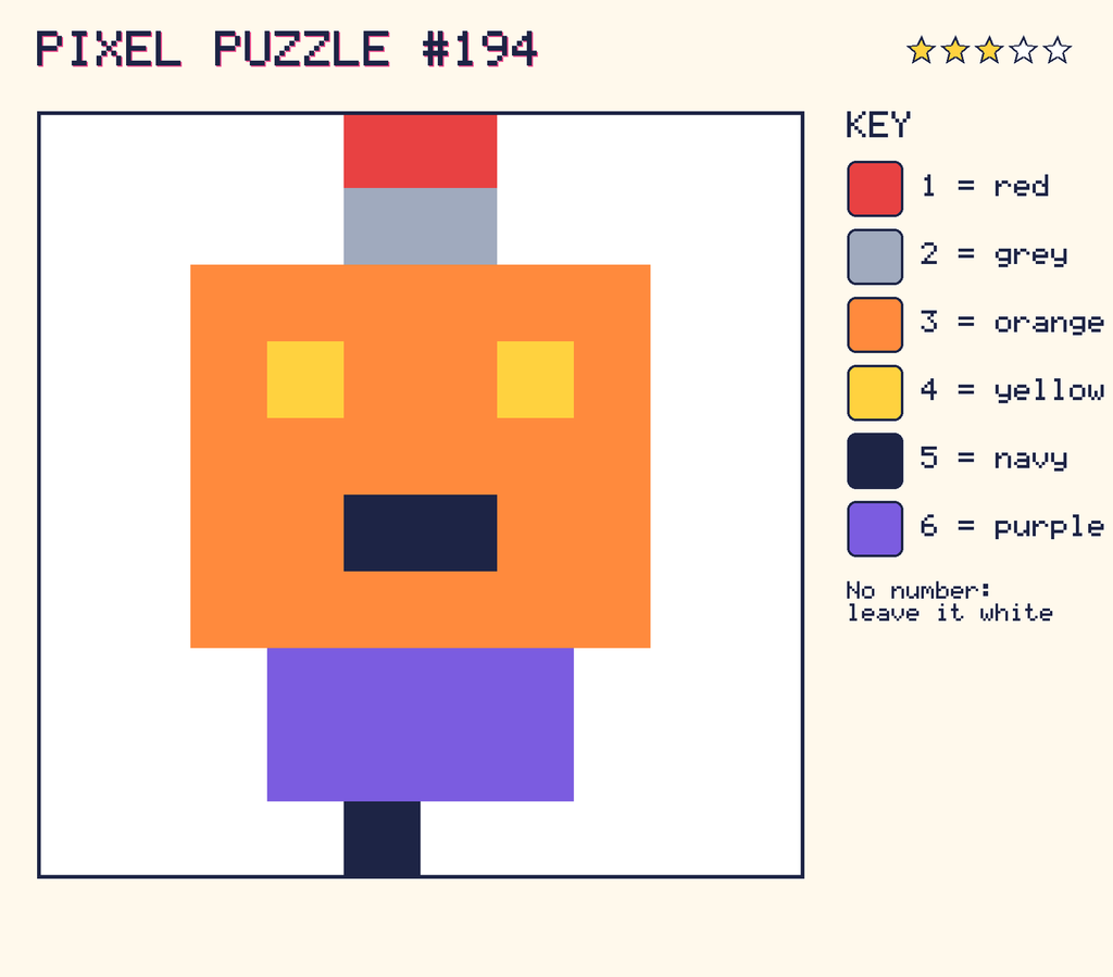 The finished pixel picture: a robot.