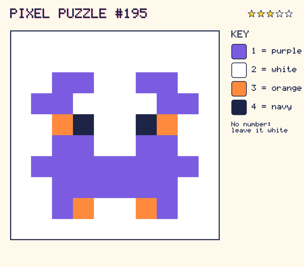 The finished pixel picture: a pixel creature.