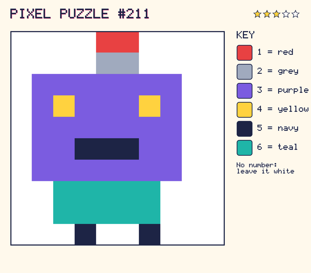 The finished pixel picture: a robot.
