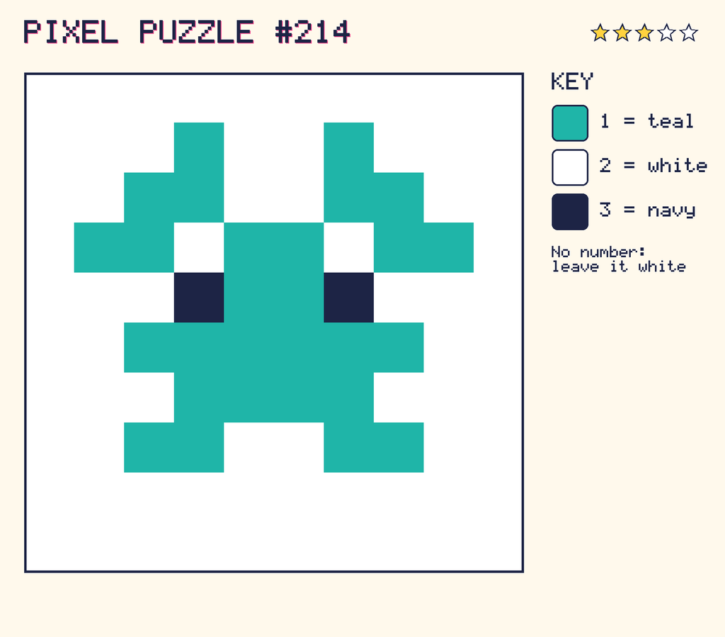 The finished pixel picture: a pixel creature.