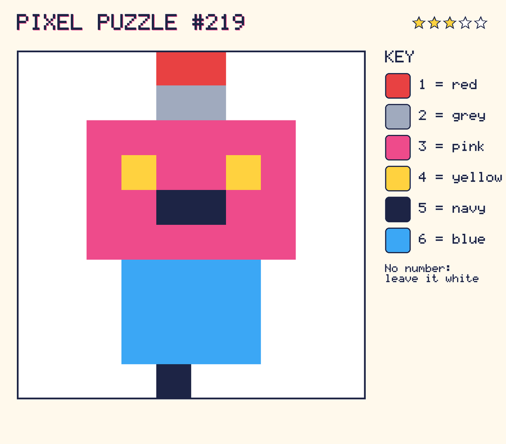 The finished pixel picture: a robot.