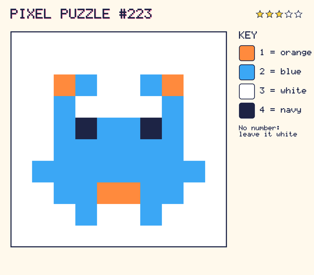 The finished pixel picture: a pixel creature.