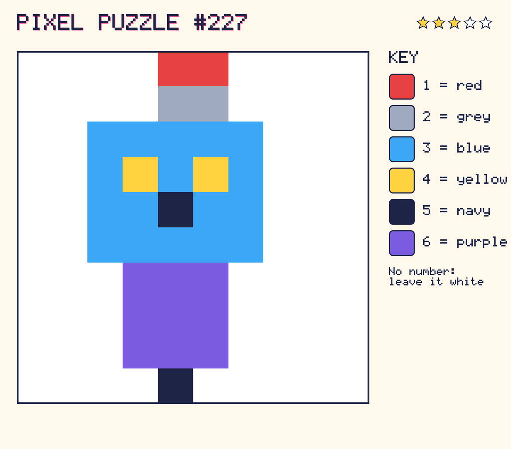The finished pixel picture: a robot.