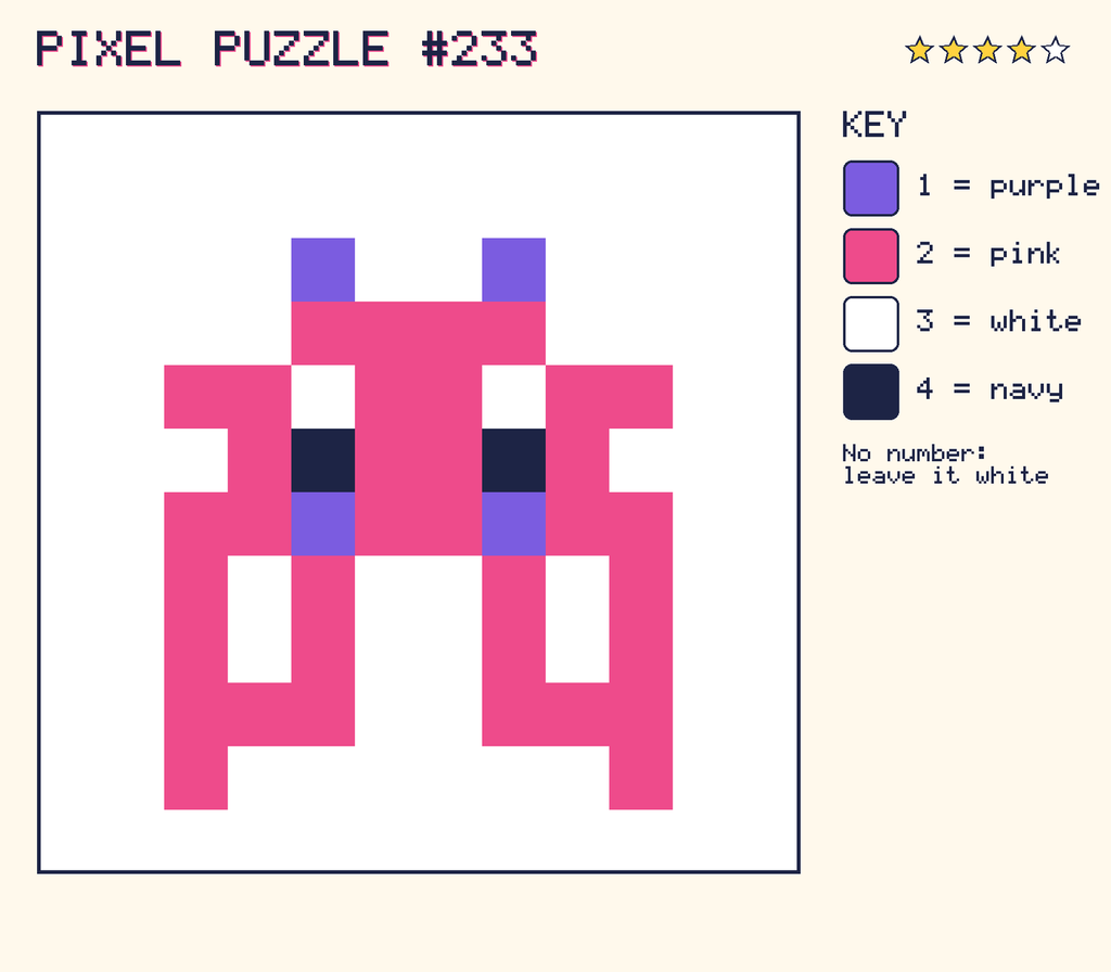 The finished pixel picture: a pixel creature.