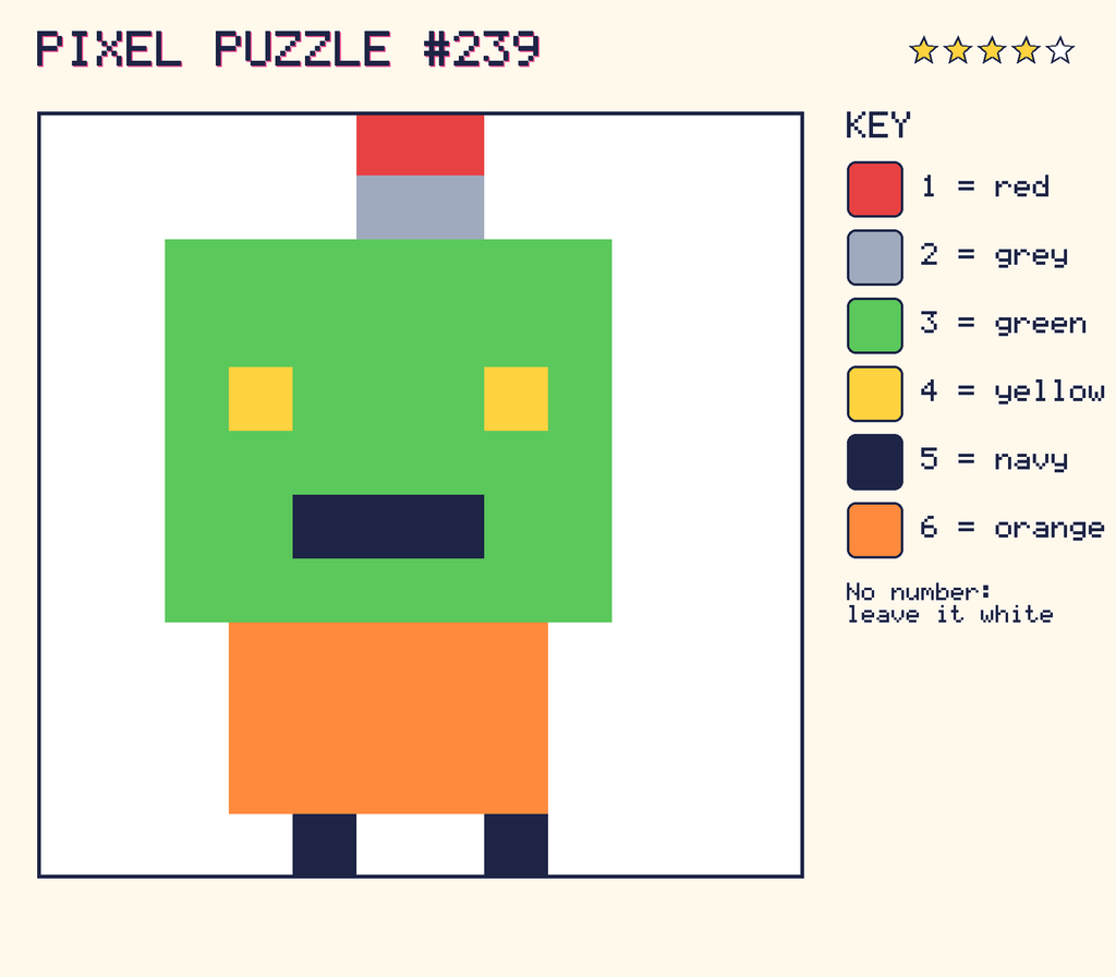 The finished pixel picture: a robot.