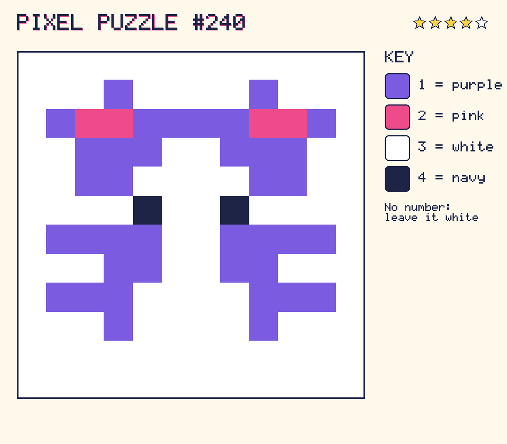 The finished pixel picture: a pixel creature.