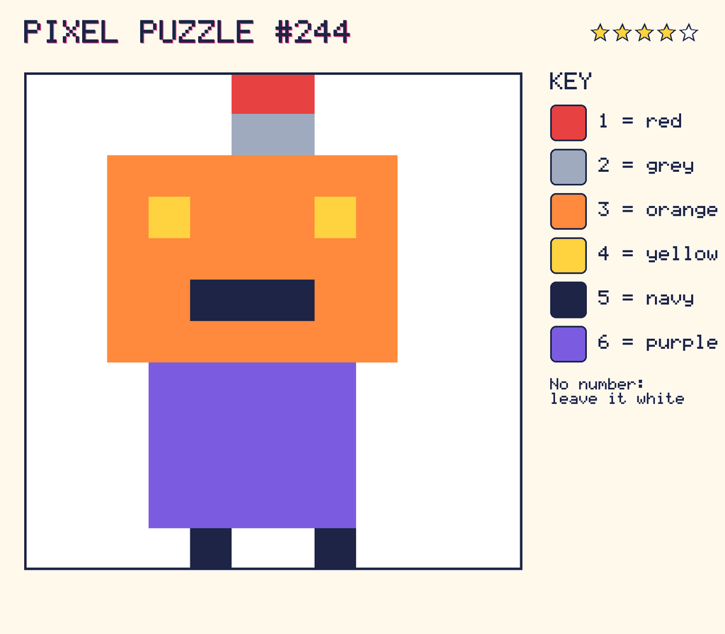The finished pixel picture: a robot.