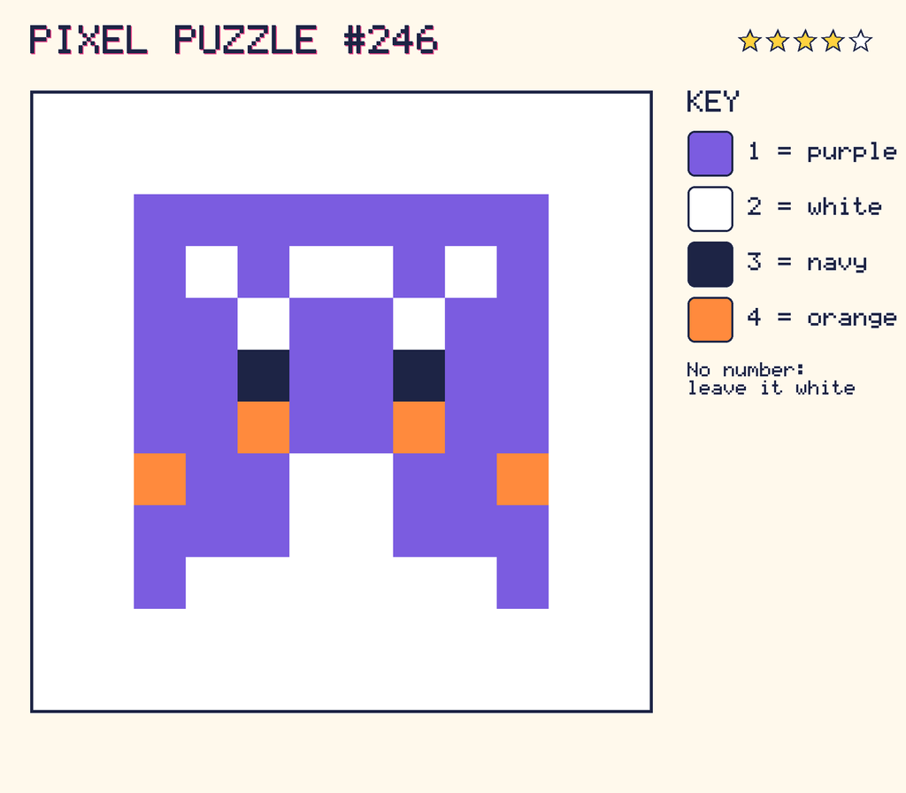 The finished pixel picture: a pixel creature.