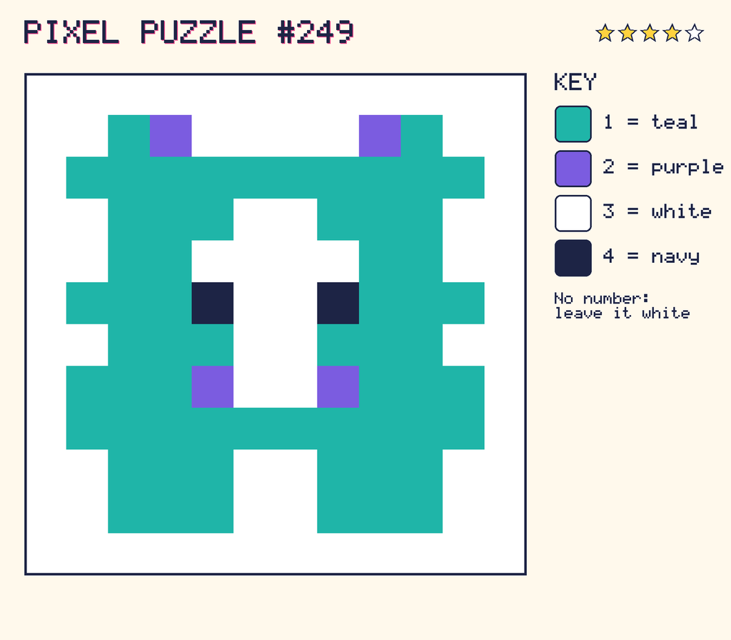 The finished pixel picture: a pixel creature.