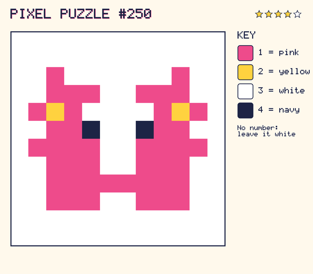 The finished pixel picture: a pixel creature.