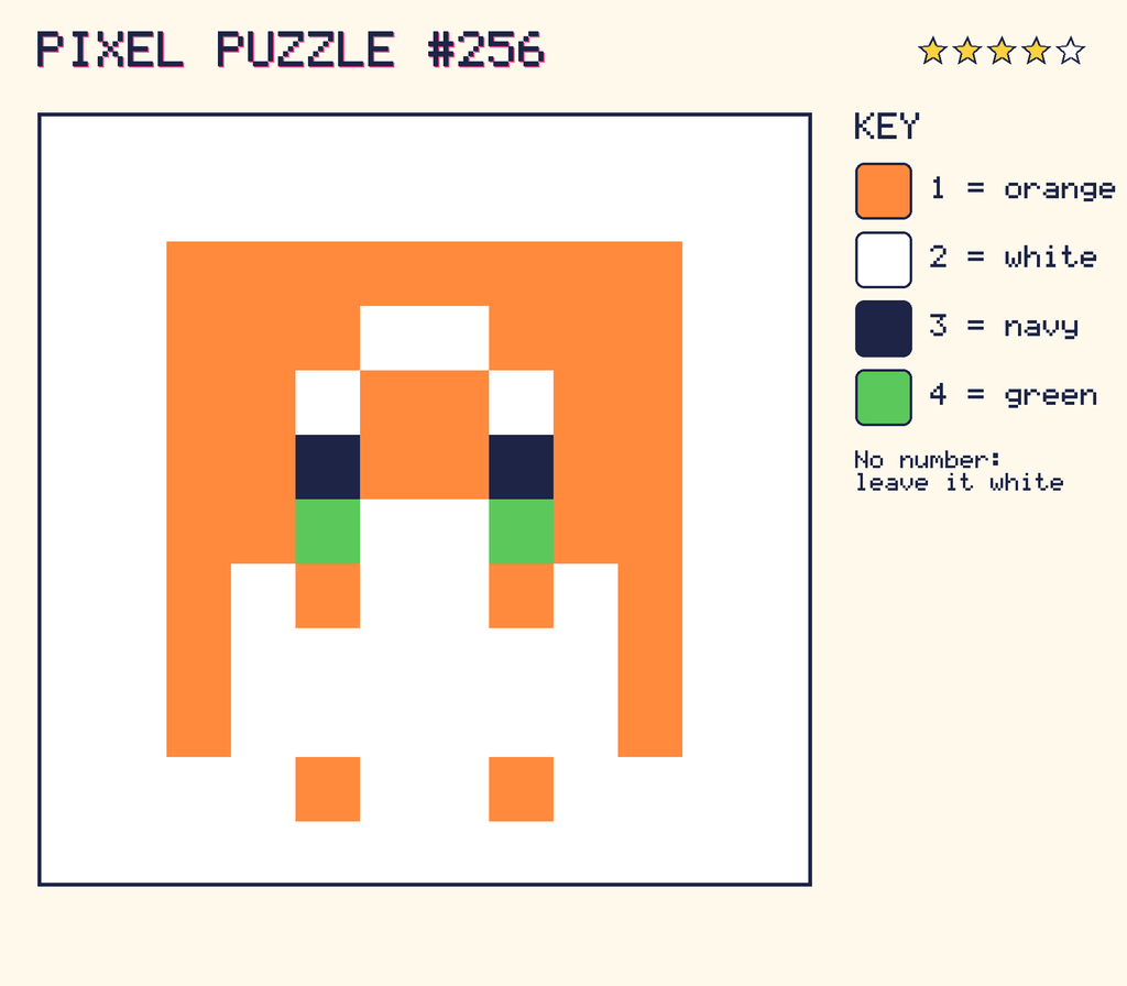 The finished pixel picture: a pixel creature.
