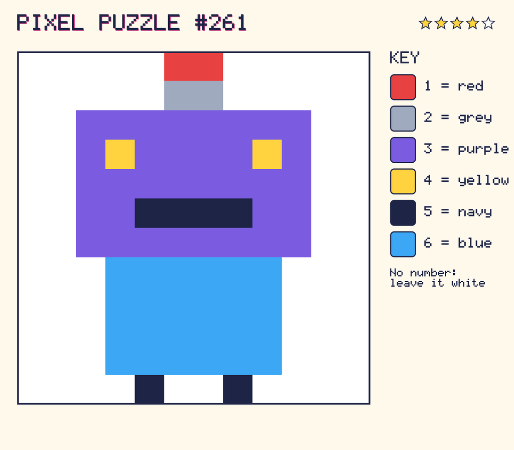 The finished pixel picture: a robot.