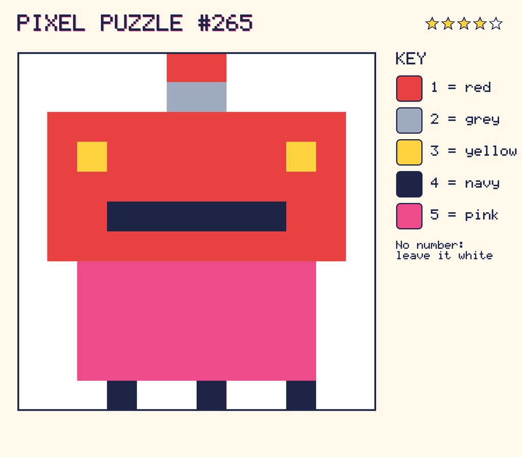 The finished pixel picture: a robot.