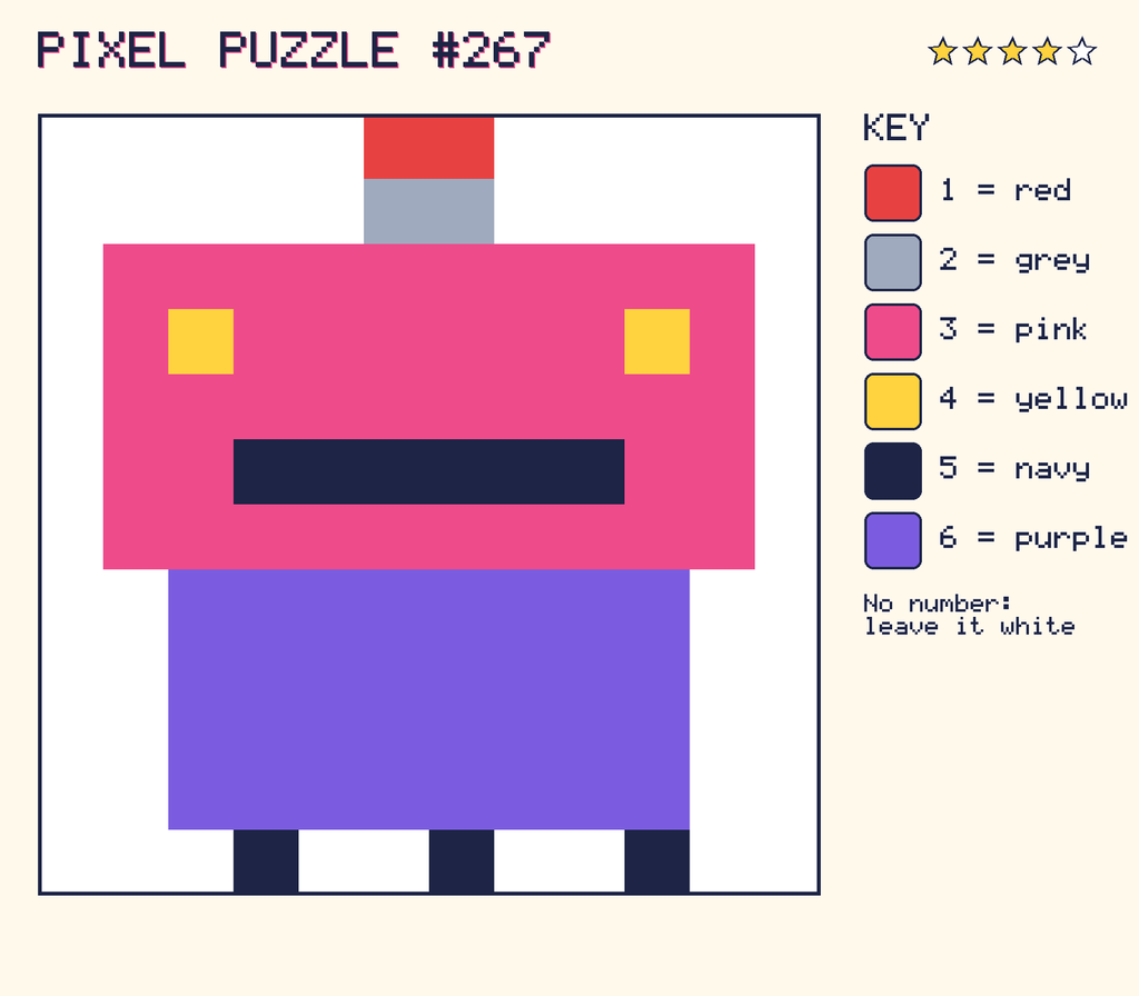 The finished pixel picture: a robot.