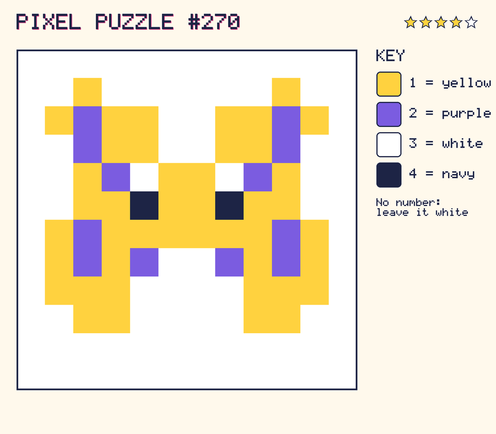 The finished pixel picture: a pixel creature.