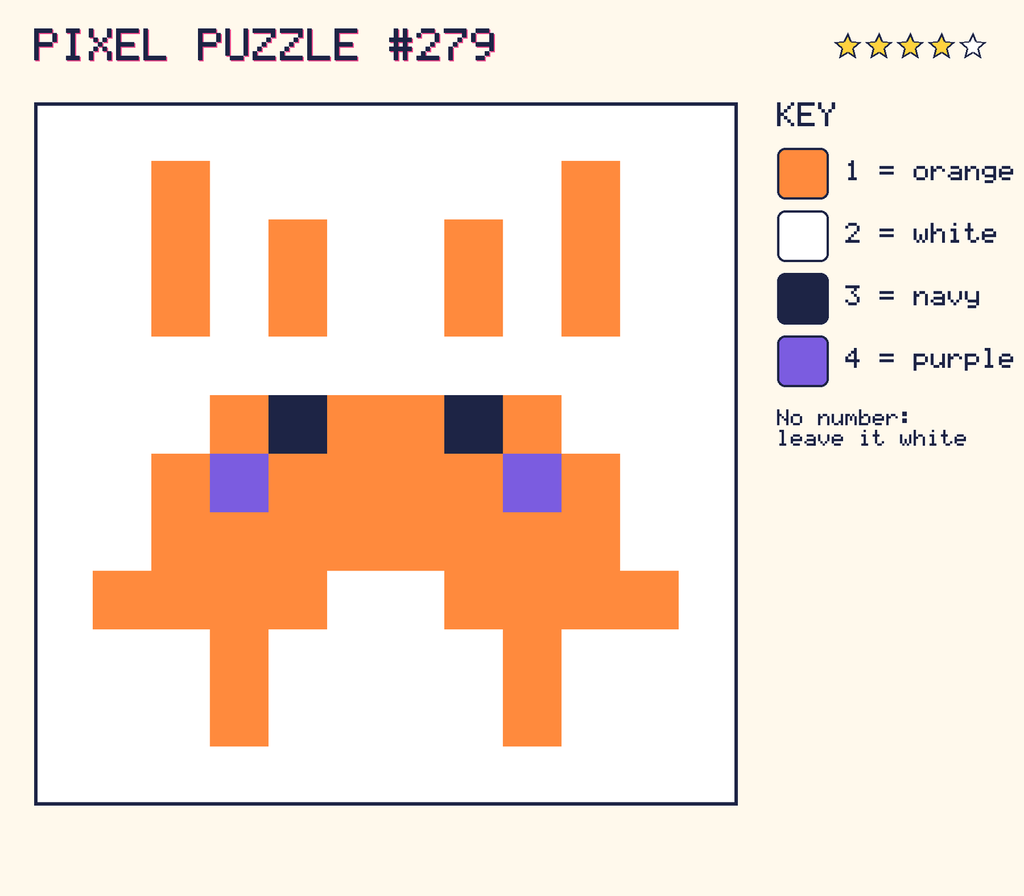 The finished pixel picture: a pixel creature.