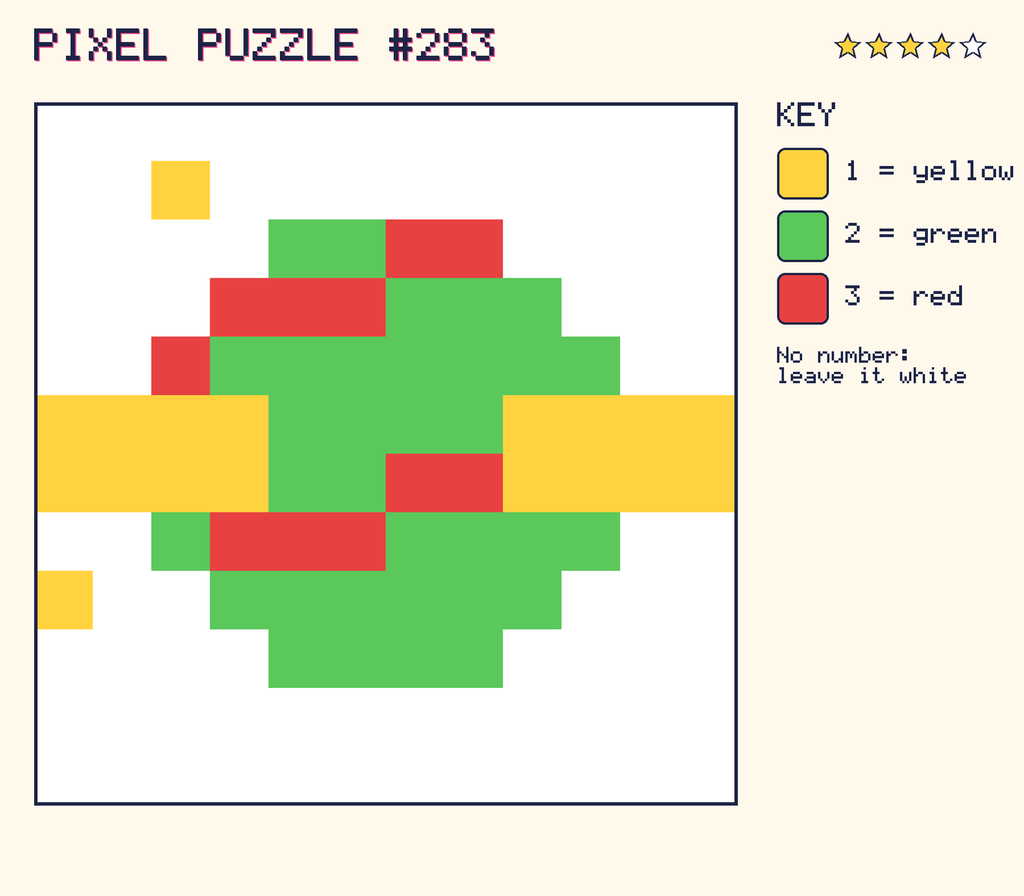 The finished pixel picture: a planet with a ring.