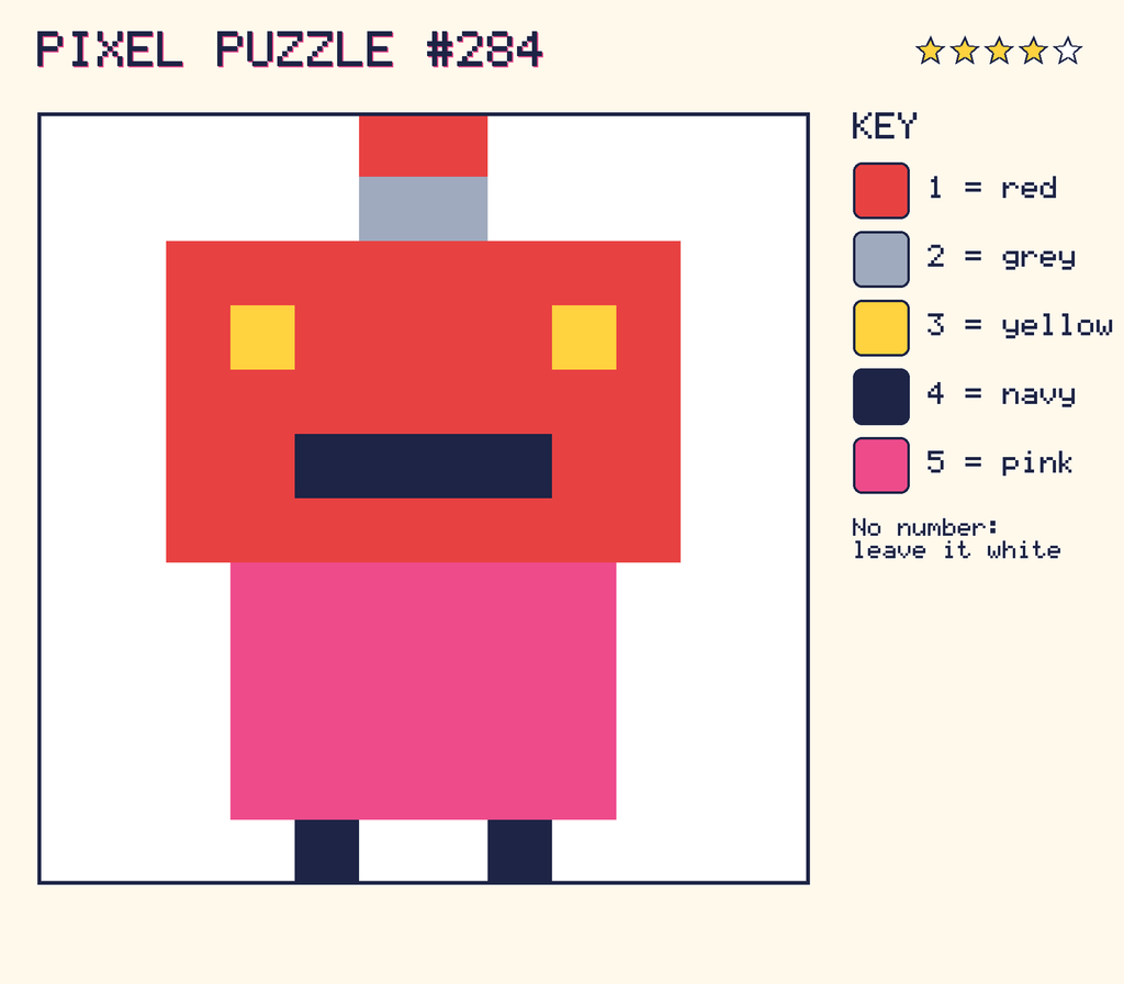 The finished pixel picture: a robot.