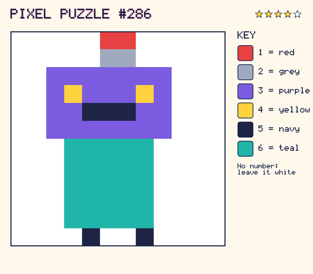 The finished pixel picture: a robot.