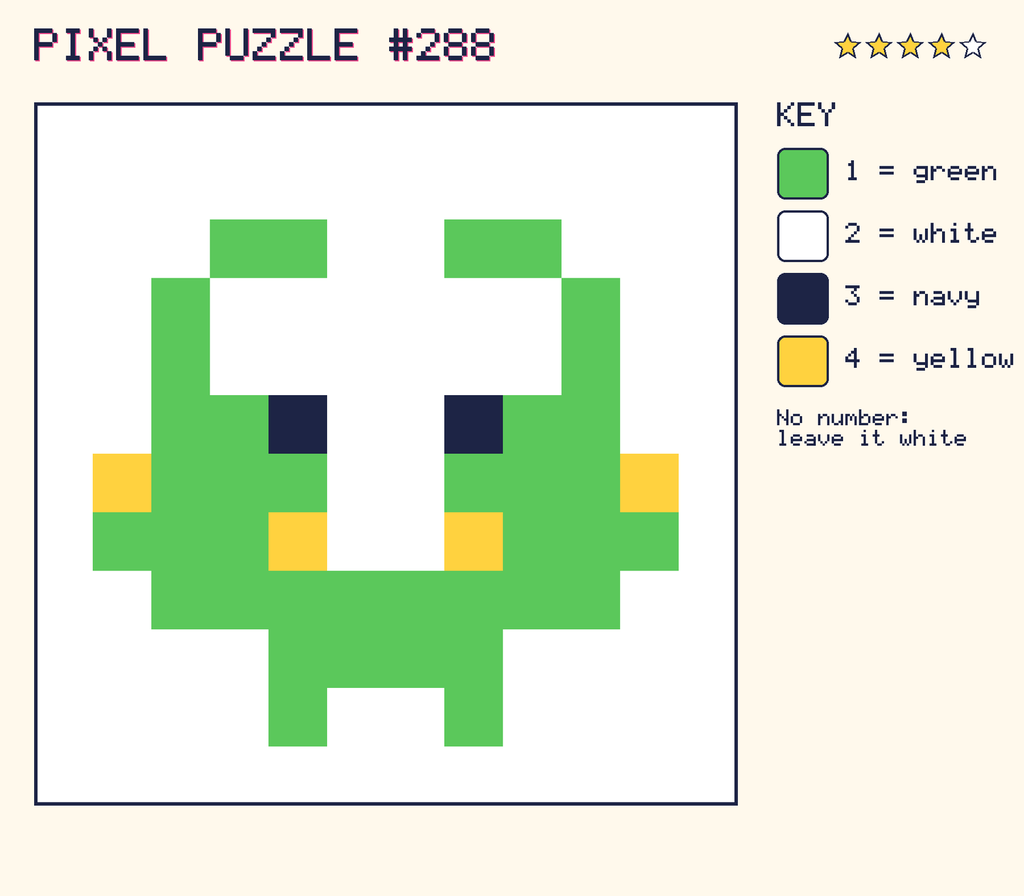The finished pixel picture: a pixel creature.