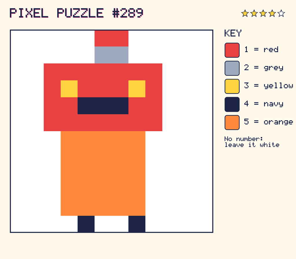 The finished pixel picture: a robot.