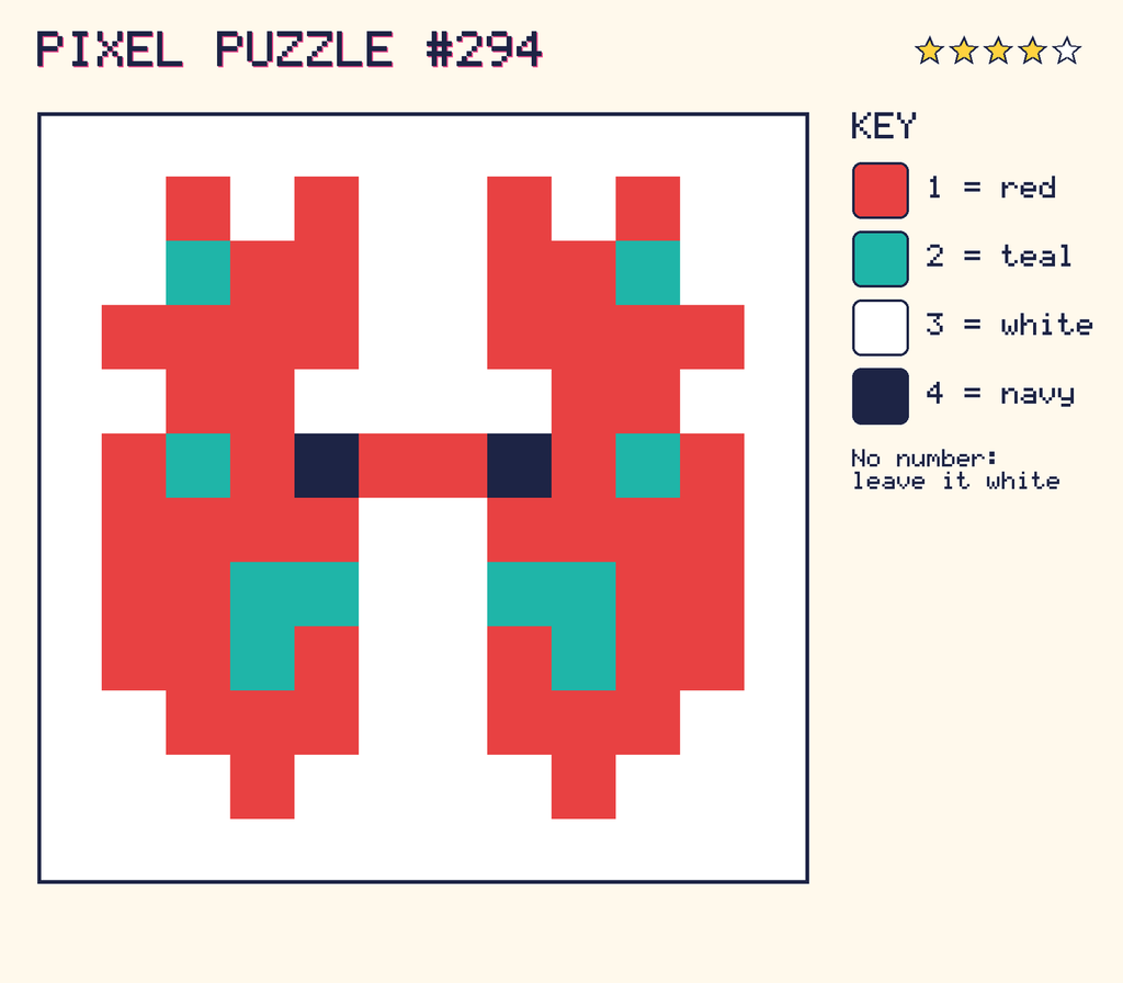 The finished pixel picture: a pixel creature.