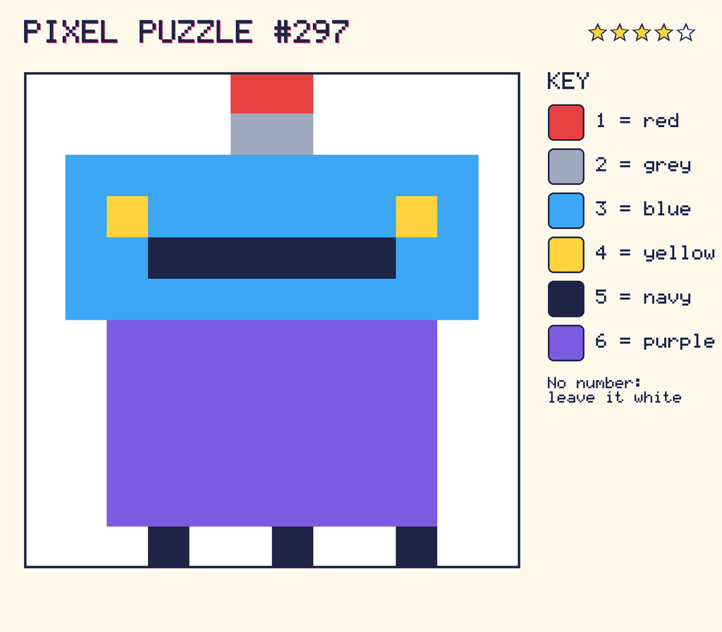 The finished pixel picture: a robot.