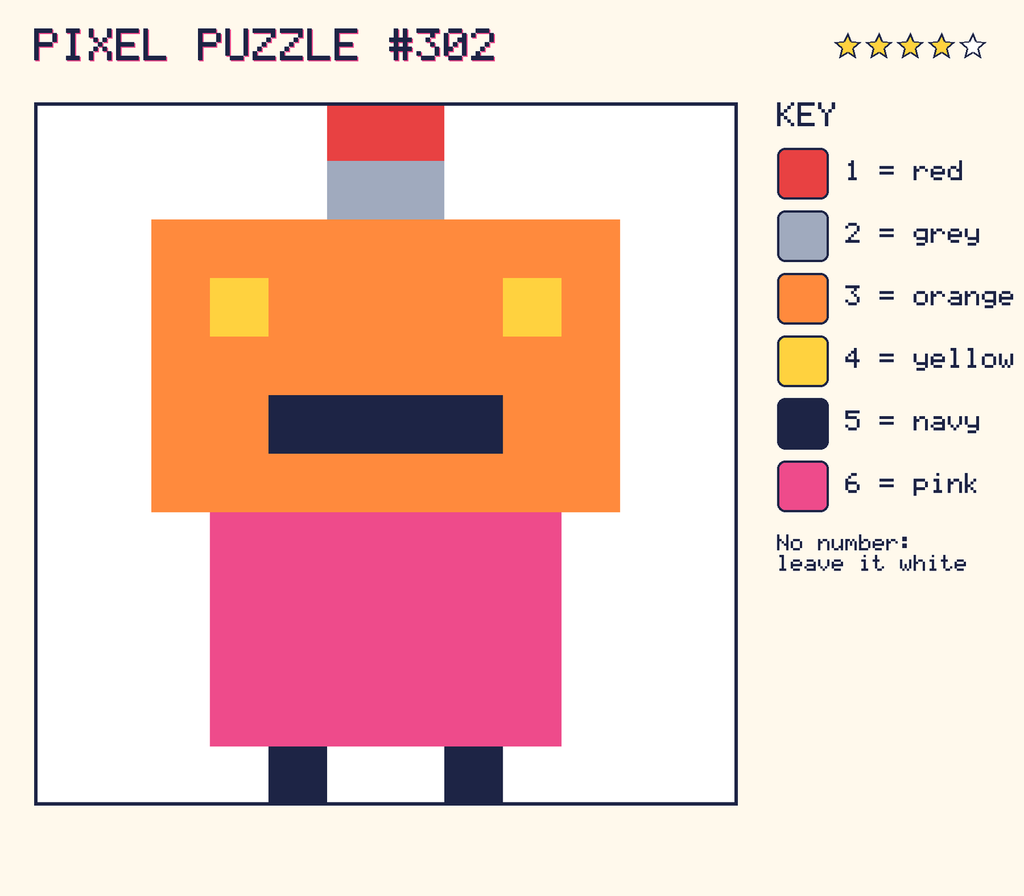 The finished pixel picture: a robot.