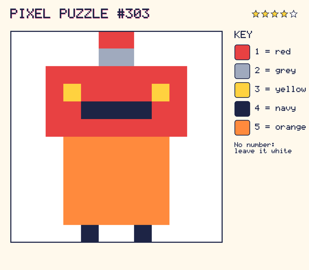 The finished pixel picture: a robot.