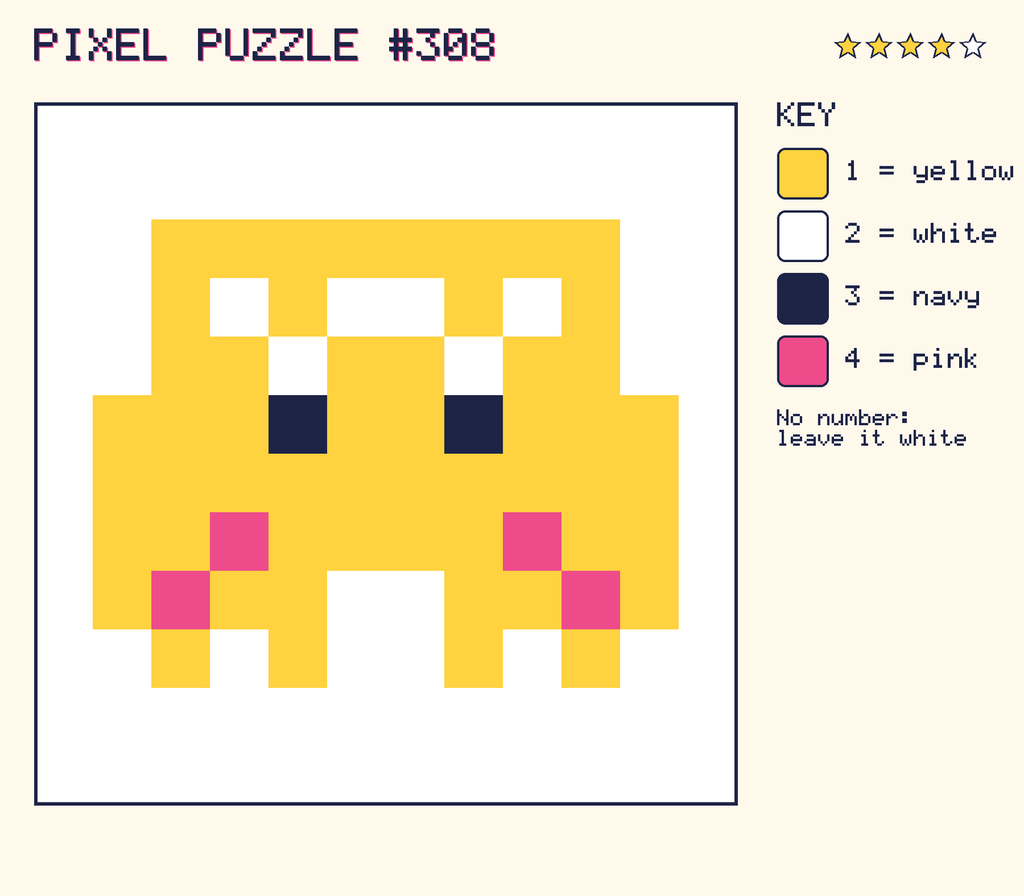 The finished pixel picture: a pixel creature.