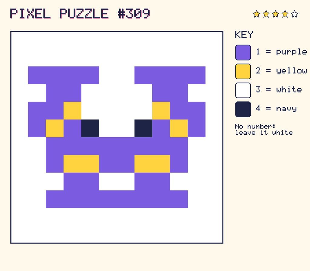 The finished pixel picture: a pixel creature.