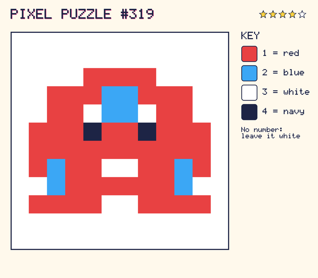 The finished pixel picture: a pixel creature.