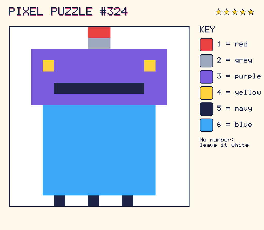 The finished pixel picture: a robot.
