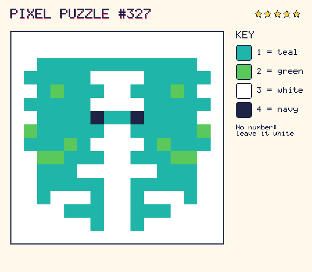 The finished pixel picture: a pixel creature.