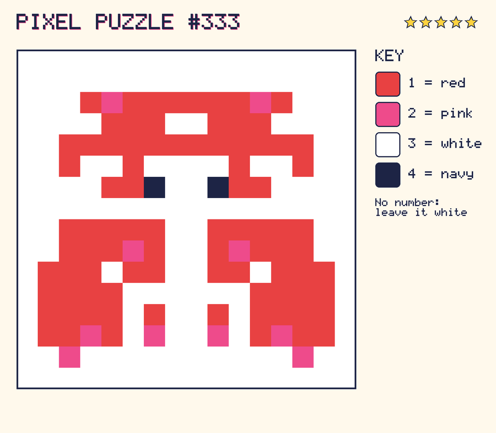 The finished pixel picture: a pixel creature.