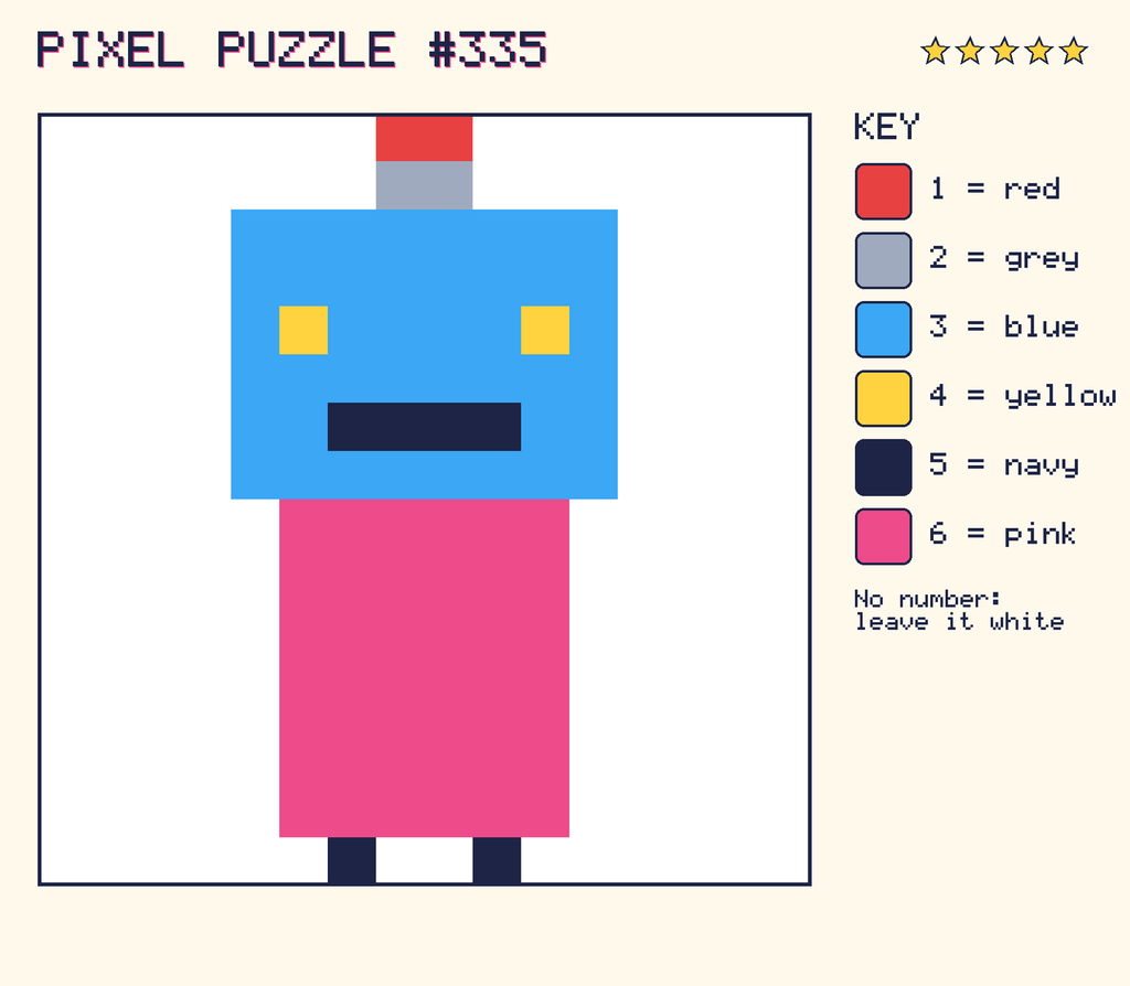 The finished pixel picture: a robot.