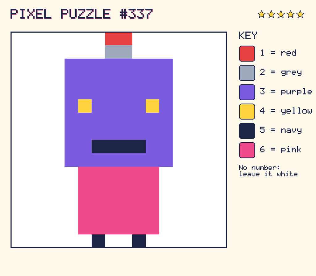 The finished pixel picture: a robot.