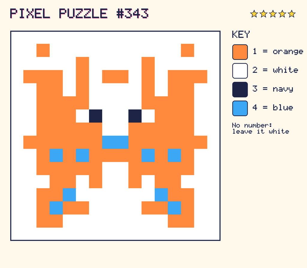 The finished pixel picture: a pixel creature.