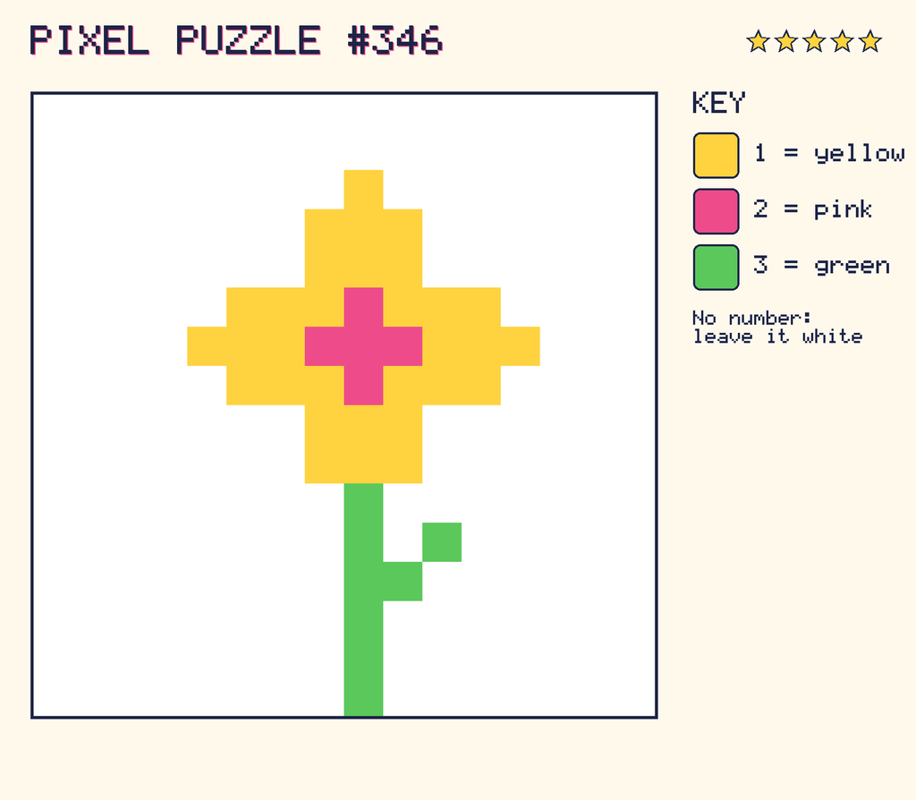 The finished pixel picture: a flower.