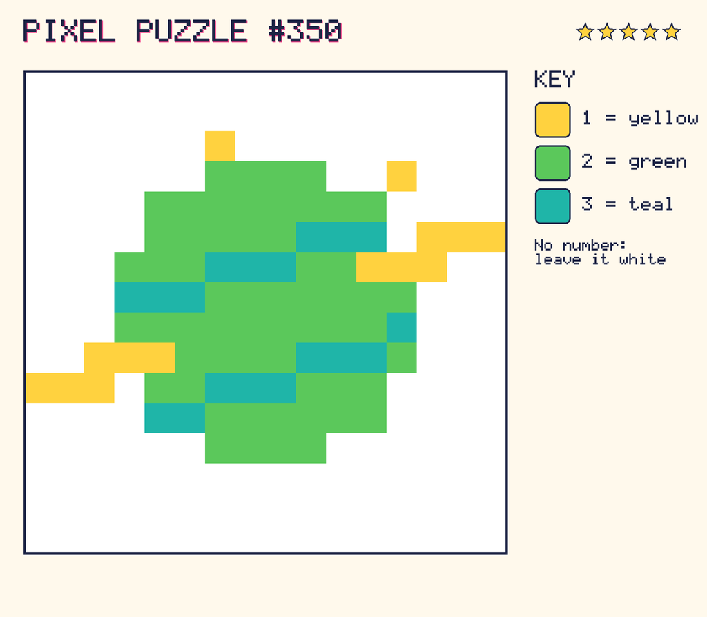 The finished pixel picture: a planet with a ring.