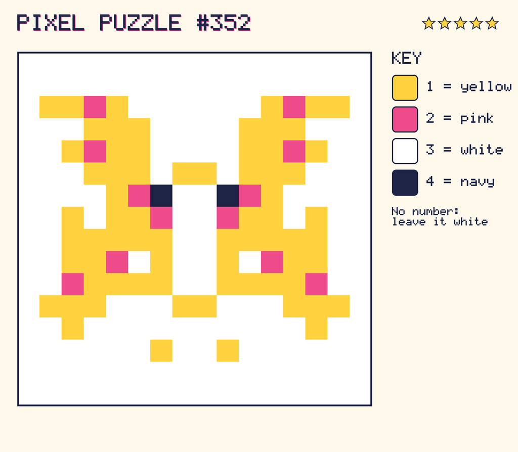 The finished pixel picture: a pixel creature.