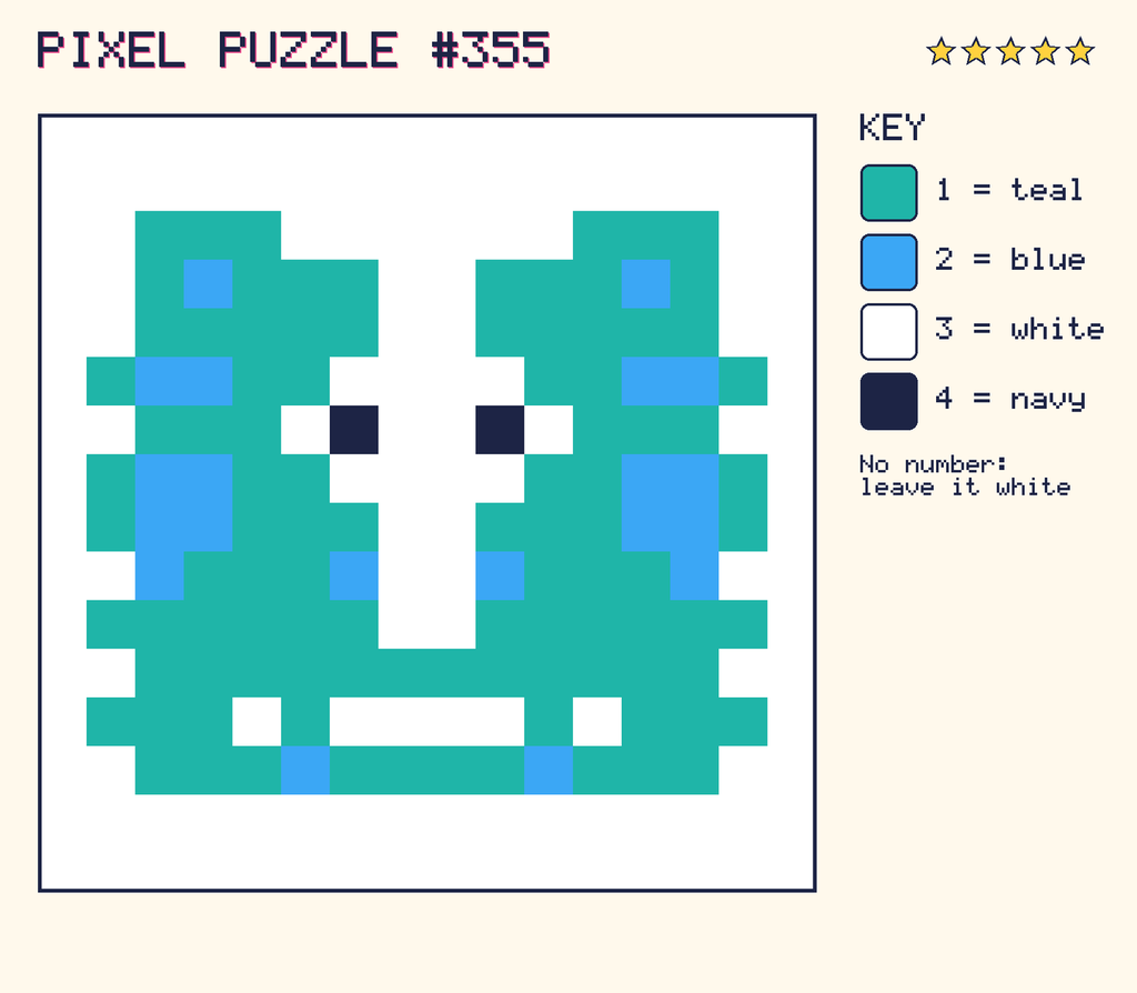 The finished pixel picture: a pixel creature.