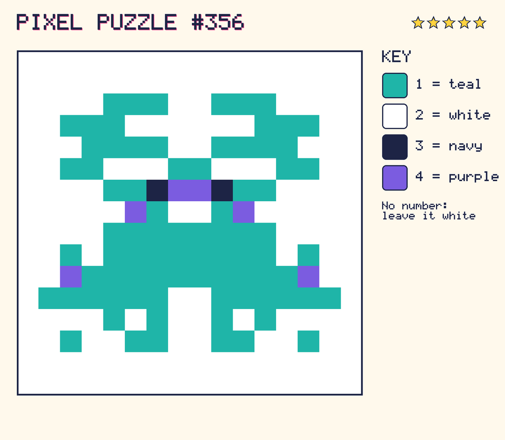 The finished pixel picture: a pixel creature.