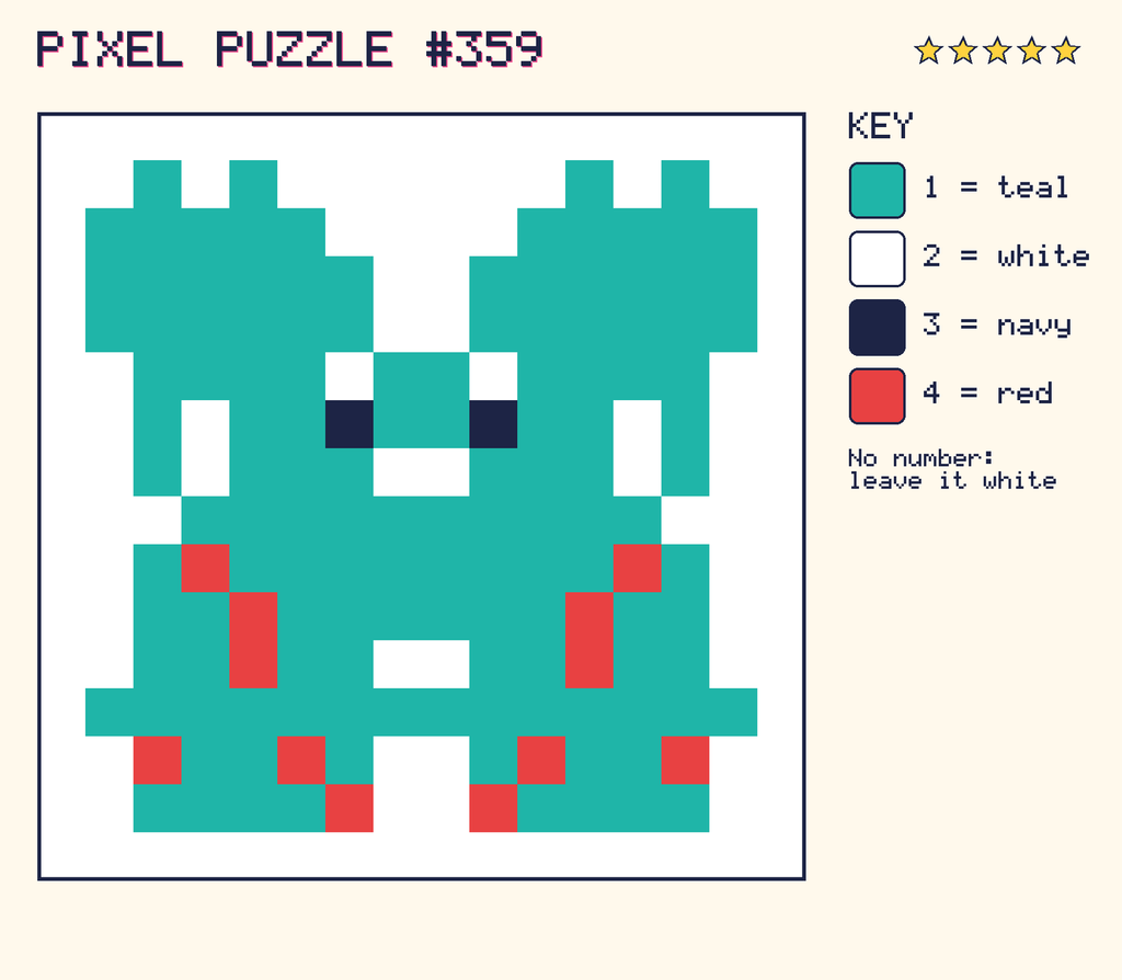 The finished pixel picture: a pixel creature.